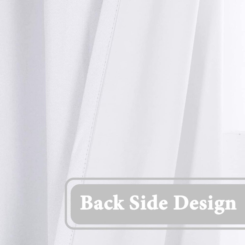 Blackout Linen Curtain - Thermal Insulated - White (1 panel) - Picture 3 of 7